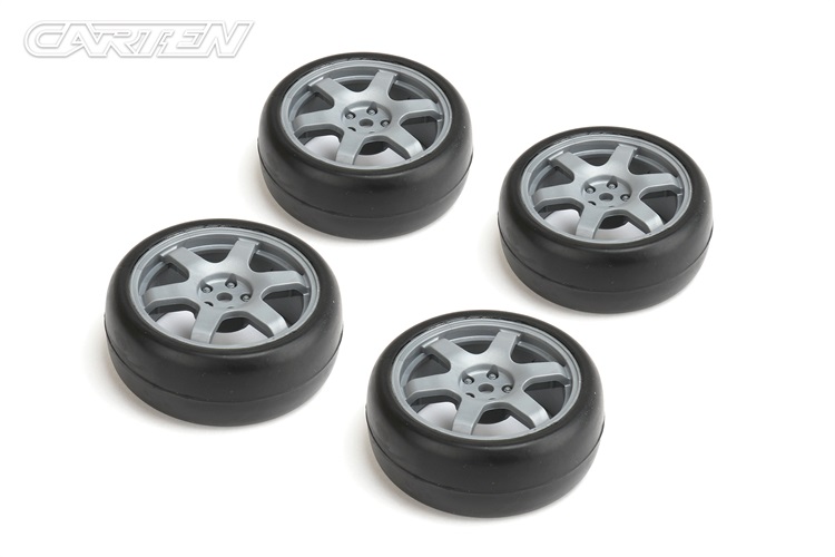 NHA490 1/10 slick Tires 6 Spoke Wheel-Gray /ET-Omm(4PCS）